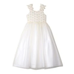 Badgley Mischka 3D Flower & Tulle Maxi Dress (Size 7-16)