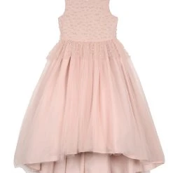 Badgley Mischka Blush Peplum Hi Low Maxi (Size 7-16)