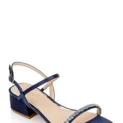 Jewel Badgley Mischka Aaliyah Block Heel Sandal -Badgley Mischka shop AALIYAH JW4401 NVYSAT 1 69461.1678473802