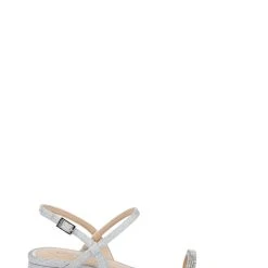 Jewel Badgley Mischka Aaliyah Block Heel Sandal -Badgley Mischka shop AALIYAH JW4401 SILGLT 2 87651.1658864870