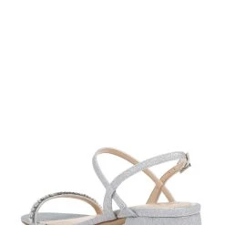 Jewel Badgley Mischka Aaliyah Block Heel Sandal -Badgley Mischka shop AALIYAH JW4401 SILGLT 3 36666.1658864870