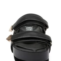 American Designers Slice Slip-On Casual Sandals -Badgley Mischka shop AD1001 BLKLEA 4 03458.1675719842