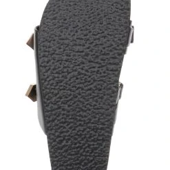 American Designers Slice Slip-On Casual Sandals -Badgley Mischka shop AD1001 BLKLEA 6 68814.1675719842