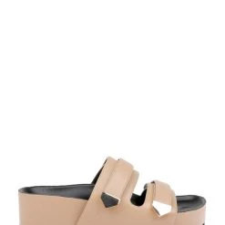 American Designers Slice Slip-On Casual Sandals -Badgley Mischka shop AD1001 PARCHM 2 64764.1675719842
