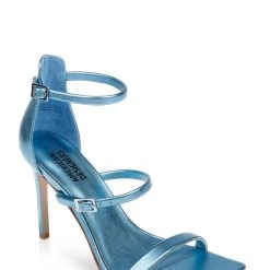 American Designers Vogue Metallic Stiletto Heel With Ankle Strap