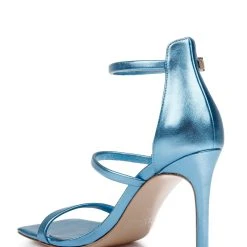 American Designers Vogue Metallic Stiletto Heel With Ankle Strap -Badgley Mischka shop AD1003 BLULEA 3 80227.1675719869