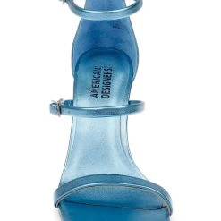 American Designers Vogue Metallic Stiletto Heel With Ankle Strap -Badgley Mischka shop AD1003 BLULEA 4 46606.1675719869