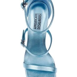 American Designers Vogue Metallic Stiletto Heel With Ankle Strap -Badgley Mischka shop AD1003 BLULEA 5 48354.1675719869