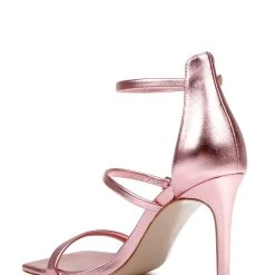 American Designers Vogue Metallic Stiletto Heel With Ankle Strap -Badgley Mischka shop AD1003 PNKLEA 3 68839.1675719869