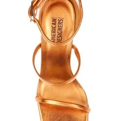 American Designers Sly Metallic Block Heel With Ankle Strap -Badgley Mischka shop AD1004 ORGLEA 5 90889.1675719880