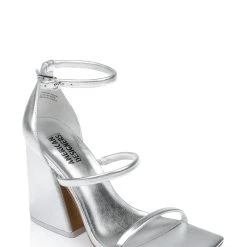 American Designers Sly Metallic Block Heel With Ankle Strap -Badgley Mischka shop AD1004 SILLEA 1 83742.1678474040