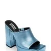American Designers Lofty Metallic Platform Block Heel Slide
