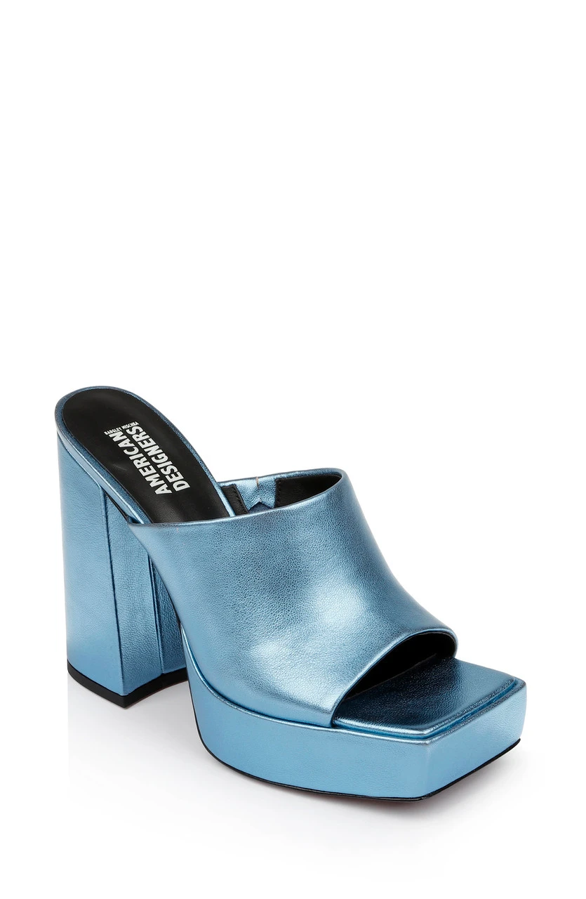 American Designers Lofty Metallic Platform Block Heel Slide 3 American Designers Lofty Metallic Platform Block Heel Slide
