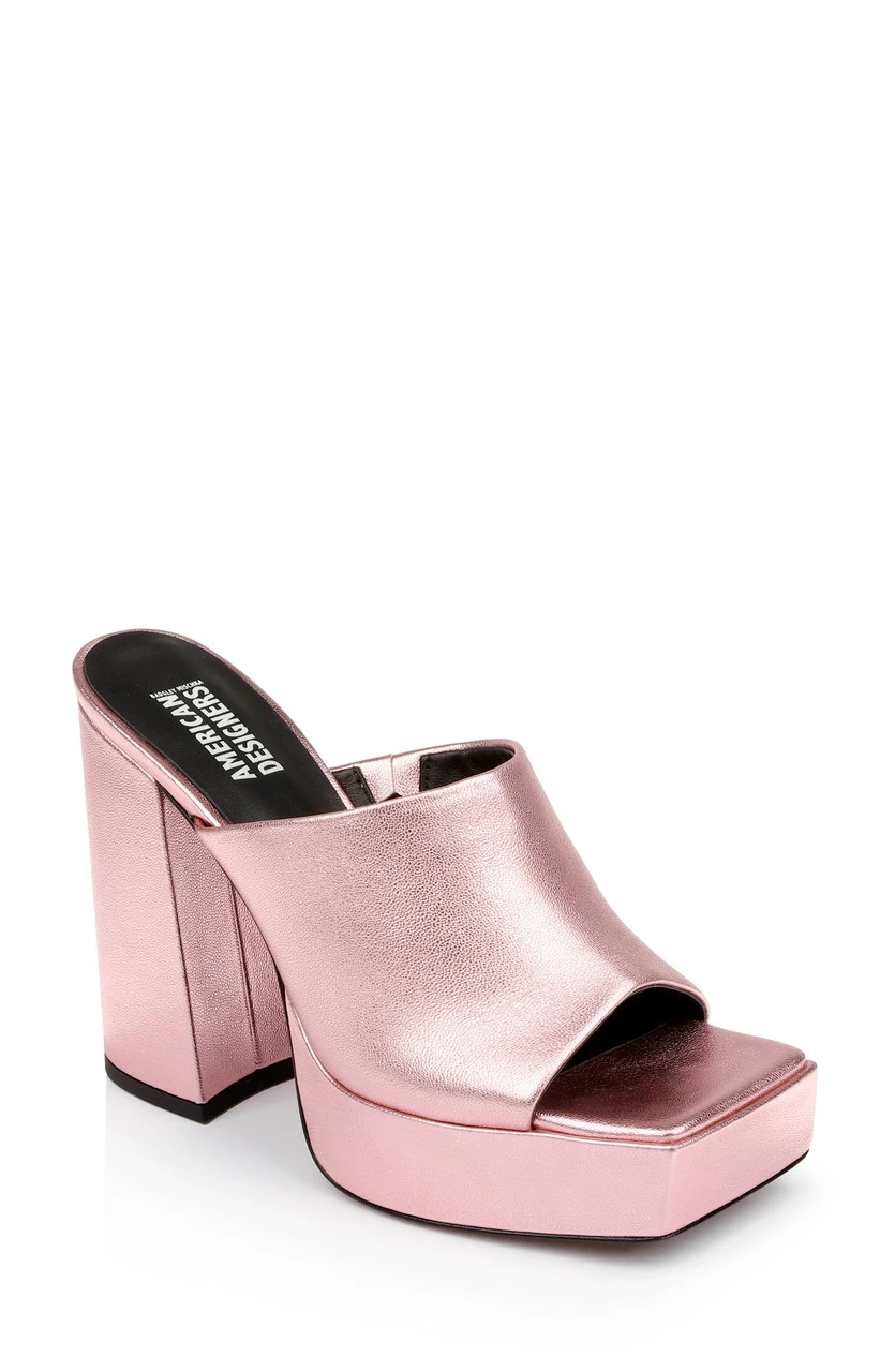 American Designers Lofty Metallic Platform Block Heel Slide 9 American Designers Lofty Metallic Platform Block Heel Slide - Image 7