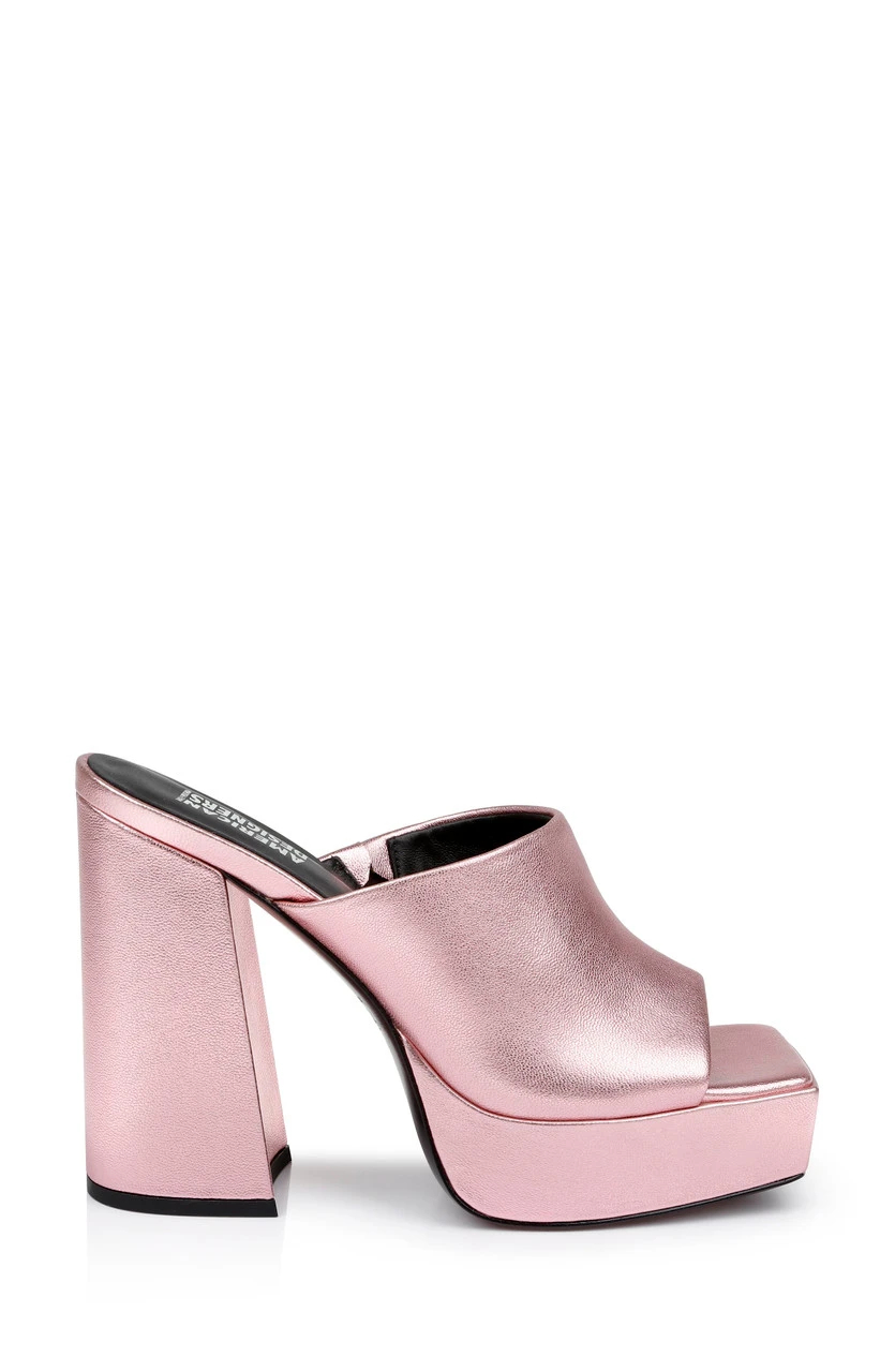 American Designers Lofty Metallic Platform Block Heel Slide 10 American Designers Lofty Metallic Platform Block Heel Slide - Image 8