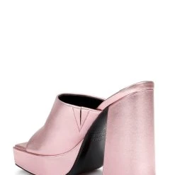 American Designers Lofty Metallic Platform Block Heel Slide 22 American Designers Lofty Metallic Platform Block Heel Slide -Badgley Mischka shop AD1005 PNKLEA 3 41696.1675719891