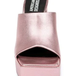 American Designers Lofty Metallic Platform Block Heel Slide 23 American Designers Lofty Metallic Platform Block Heel Slide -Badgley Mischka shop AD1005 PNKLEA 4 87599.1675719891