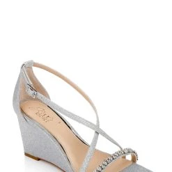 Jewel Badgley Mischka Adelynn Perfect Simplicity Wedge Heel -Badgley Mischka shop ADELYNN JW4403 SILGLT 1 14422.1658864883