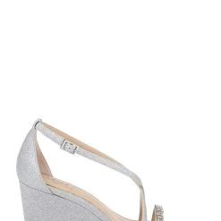 Jewel Badgley Mischka Adelynn Perfect Simplicity Wedge Heel -Badgley Mischka shop ADELYNN JW4403 SILGLT 2 60599.1658864883