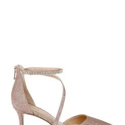 Jewel Badgley Mischka Alaia Pointed-Toe Kitten Heel -Badgley Mischka shop ALAIA JW4405 ROSGLT 2 72244.1658864920