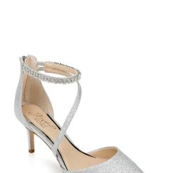 Jewel Badgley Mischka Alaia Pointed-Toe Kitten Heel -Badgley Mischka shop ALAIA JW4405 SILGLT 1 75926.1658864920
