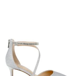 Jewel Badgley Mischka Alaia Pointed-Toe Kitten Heel -Badgley Mischka shop ALAIA JW4405 SILGLT 2 78522.1658864920