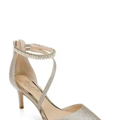 Jewel Badgley Mischka Alaia Pointed-Toe Kitten Heel -Badgley Mischka shop ALAINA JW4405 GLDGLT 1 94413.1678473718