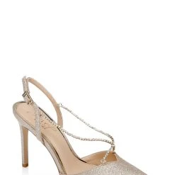 Jewel Badgley Mischka Alegria Pointed Toe Stiletto -Badgley Mischka shop ALEGRIA JW4408 GLDGLT 1 39506.1669760955