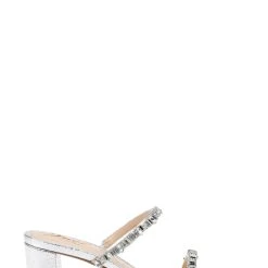 Jewel Badgley Mischka Alessia Block Heel Slides -Badgley Mischka shop ALESSIA JW4409 SILTXL 2 30789.1658864981