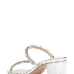 Jewel Badgley Mischka Alessia Block Heel Slides -Badgley Mischka shop ALESSIA JW4409 SILTXL 3 68834.1658864981