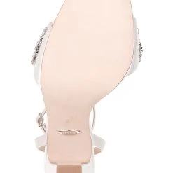 Badgley Mischka Alexa Embellished Block Heel -Badgley Mischka shop ALEXA MP4924 WHTSAT 6 BOTTOM VIEW 47355 33935.1624951446