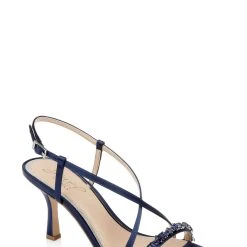 Jewel Badgley Mischka Alexis Crisscross Sandals -Badgley Mischka shop ALEXIS JW4411 NVYSAT 1 72880.1658864998