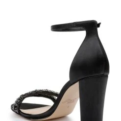 Jewel Badgley Mischka Alia Jewel Embellished Sandals -Badgley Mischka shop ALIA JW4412 BLKSAT 3 87522.1658865024