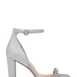 Jewel Badgley Mischka Alyssa Block Heel Sandals -Badgley Mischka shop ALYSSA JW4415 SILGLT 2 45227.1658865081