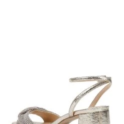 Jewel Badgley Mischka Ansley Metallic Mesh Block Heel -Badgley Mischka shop ANSLEY JW4421 GLDTXL 3 76841.1658865130