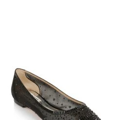 Badgley Mischka Babette Bejeweled Mesh Flat