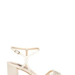 Badgley Mischka Blaine Embellished Block Heel -Badgley Mischka shop BLAINE MP6018 IVRSAT 2 71092.1624237102
