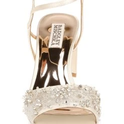 Badgley Mischka Blaine Embellished Block Heel -Badgley Mischka shop BLAINE MP6018 IVRSAT 4 91846.1624237102