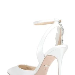 Badgley Mischka Blanca Strappy Crystal Stilettos -Badgley Mischka shop BLANCA MP6021 WHTSAT 3 95527.1624237284