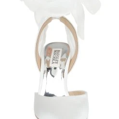 Badgley Mischka Blaze Satin Bow Stilettos -Badgley Mischka shop BLAZE MP6022 WHTSAT 4 13403.1624237338