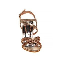 Badgley Mischka Strappy Open Toe Metallic Girls Shoe -Badgley Mischka shop BM84020 rose gold 4 57952 97030.1625120824