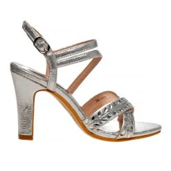 Badgley Mischka Strappy Open Toe Metallic Girls Shoe -Badgley Mischka shop BM84020 silver 6 15316 01850.1625120824