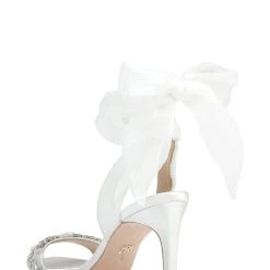 Badgley Mischka Bobbie Statement Bow Strap Stiletto -Badgley Mischka shop BOBBIE MP6024 WHTSAT 3 14319.1624237469