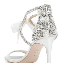 Badgley Mischka Bonita Bejeweled Strappy Stiletto -Badgley Mischka shop BONITA MP6026 WHTSAT 3 00021.1624237584