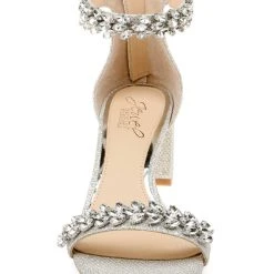Jewel Badgley Mischka Bronwen Embellished Evening Shoe -Badgley Mischka shop BRONWEN JW3344 SILFAB 4 FRONT VIEW 03727 45338.1633461121