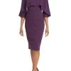 Badgley Mischka Double Layer Day Dress -Badgley Mischka shop BSD4918 PLUM 1 52283.1656453529