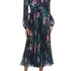 Badgley Mischka Pleated Midnight Garden Dress