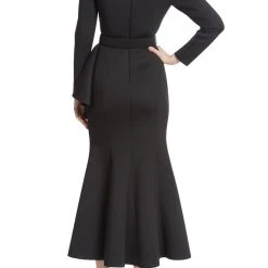 Badgley Mischka Shapely Belted Flounce Skirt Dress -Badgley Mischka shop BSD4923 BLCK 3 69885.1660594035