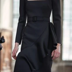 Badgley Mischka Shapely Belted Flounce Skirt Dress -Badgley Mischka shop BSD4923 DETAIL 32520.1660691084