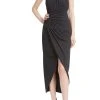 Badgley Mischka Sleeveless Halter Sheath Dress